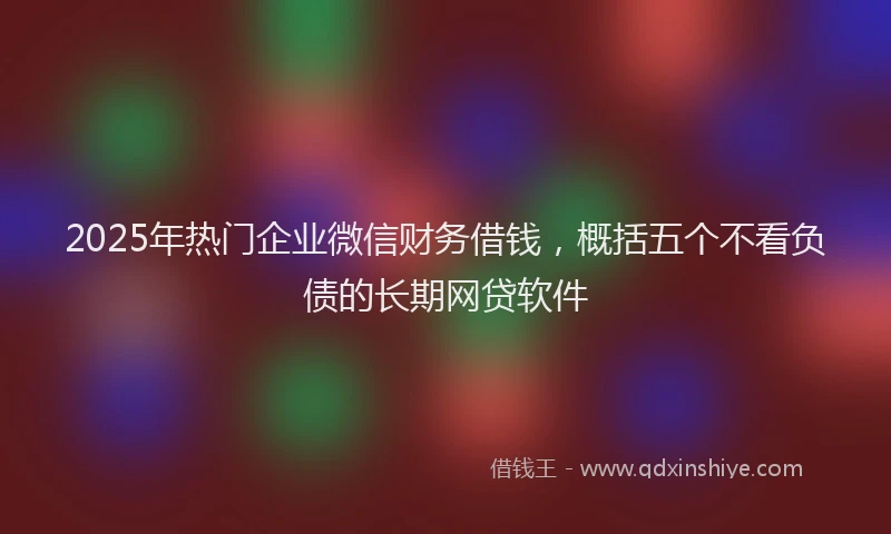 2025年热门企业微信财务借钱，概括五个不看负债的长期网贷软件
