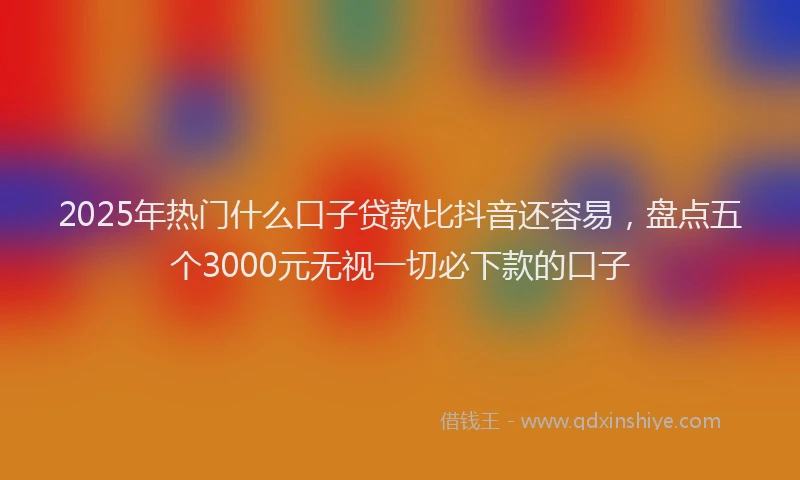 2025年热门什么口子贷款比抖音还容易，盘点五个3000元无视一切必下款的口子