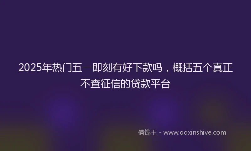 2025年热门五一即刻有好下款吗，概括五个真正不查征信的贷款平台