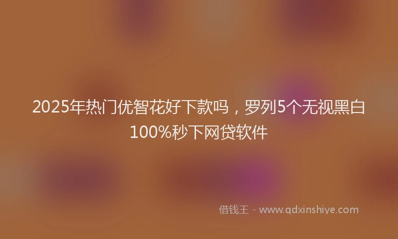 2025年热门优智花好下款吗，罗列5个无视黑白100%秒下网贷软件