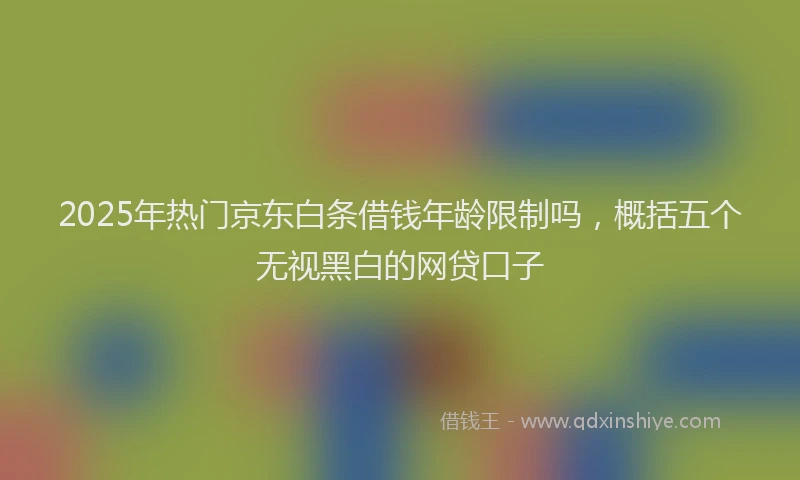 2025年热门京东白条借钱年龄限制吗，概括五个无视黑白的网贷口子