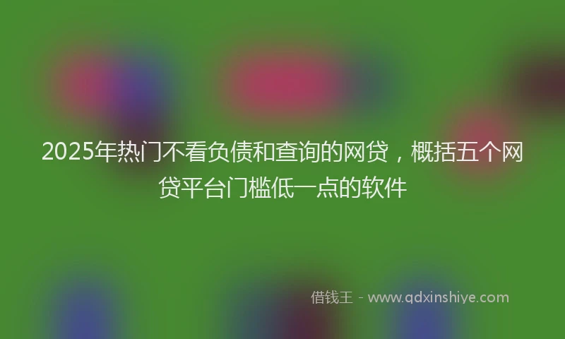 2025年热门不看负债和查询的网贷，概括五个网贷平台门槛低一点的软件