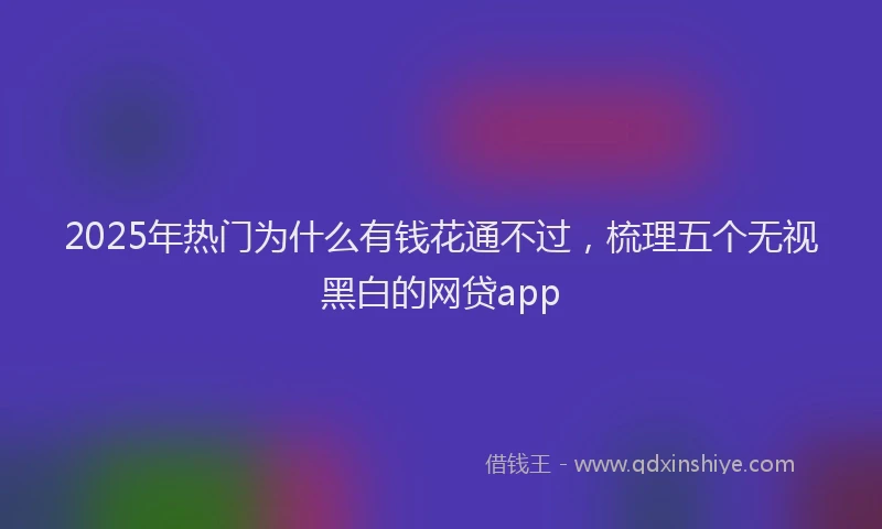 2025年热门为什么有钱花通不过，梳理五个无视黑白的网贷app