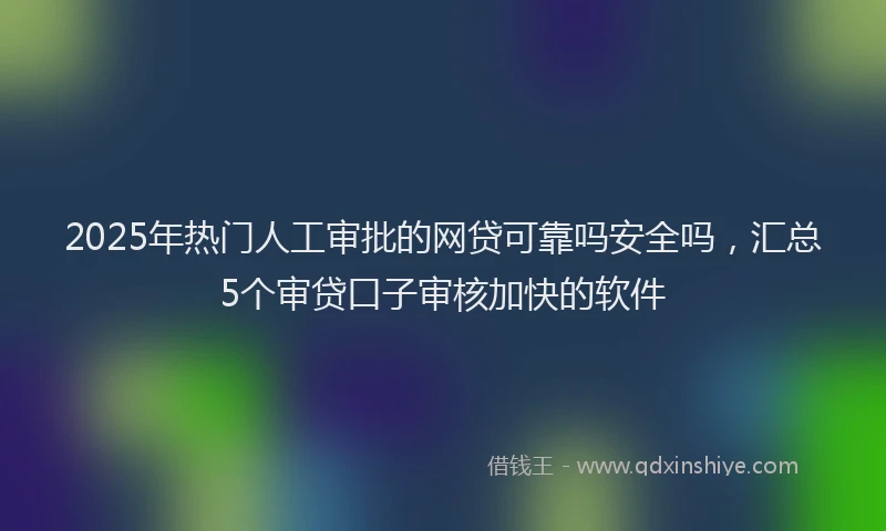 2025年热门人工审批的网贷可靠吗安全吗，汇总5个审贷口子审核加快的软件