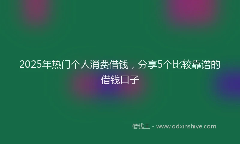 2025年热门个人消费借钱，分享5个比较靠谱的借钱口子