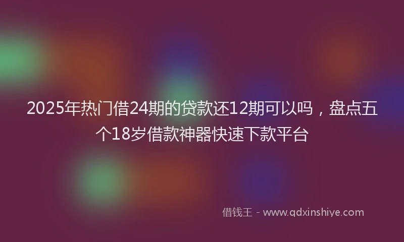 2025年热门借24期的贷款还12期可以吗，盘点五个18岁借款神器快速下款平台