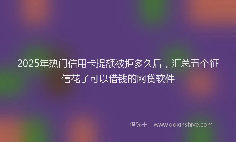 2025年热门信用卡提额被拒多久后，汇总五个征信花了可以借钱的网贷软件