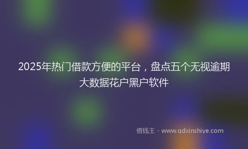 2025年热门借款方便的平台，盘点五个无视逾期大数据花户黑户软件