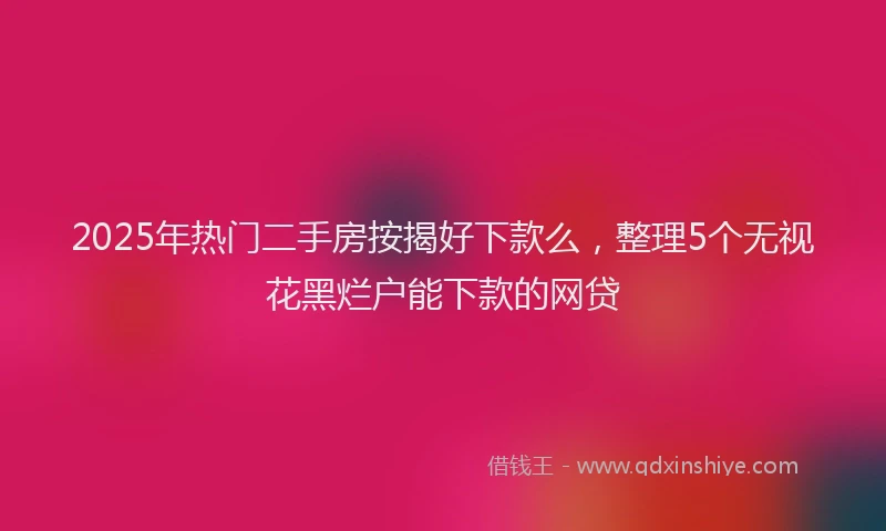 2025年热门二手房按揭好下款么，整理5个无视花黑烂户能下款的网贷