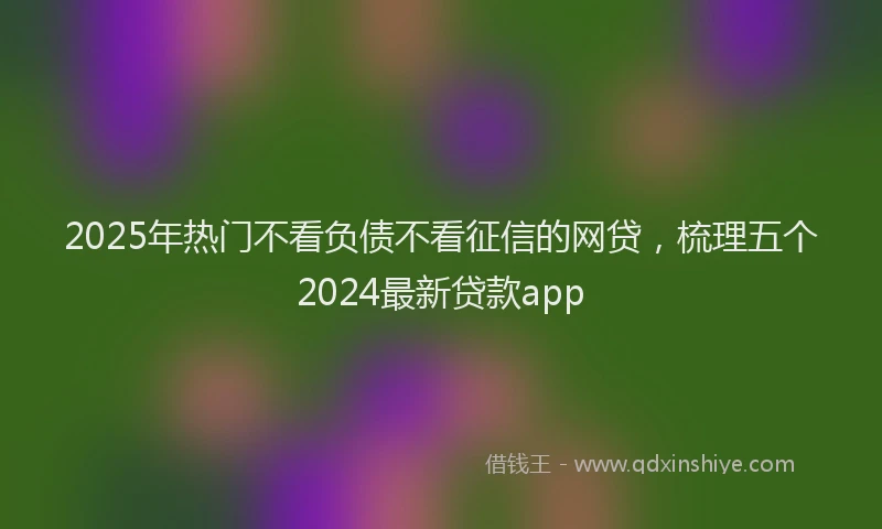 2025年热门不看负债不看征信的网贷，梳理五个2024最新贷款app
