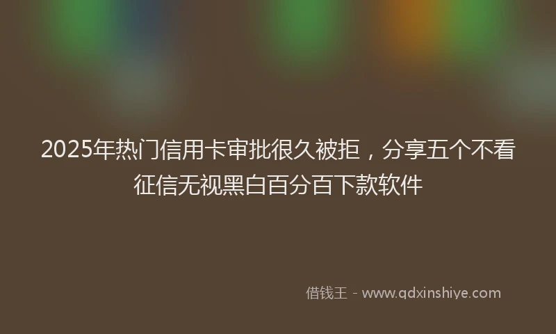 2025年热门信用卡审批很久被拒，分享五个不看征信无视黑白百分百下款软件