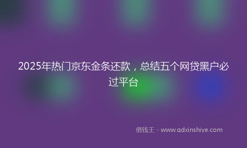 2025年热门京东金条还款，总结五个网贷黑户必过平台