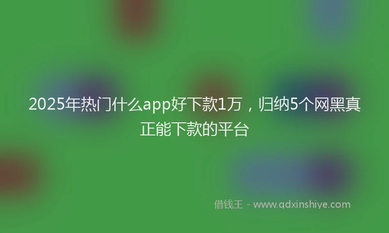 2025年热门什么app好下款1万，归纳5个网黑真正能下款的平台