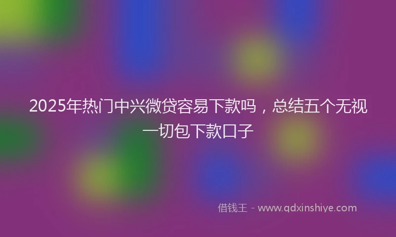 2025年热门中兴微贷容易下款吗，总结五个无视一切包下款口子
