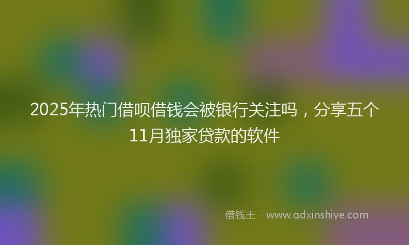 2025年热门借呗借钱会被银行关注吗，分享五个11月独家贷款的软件