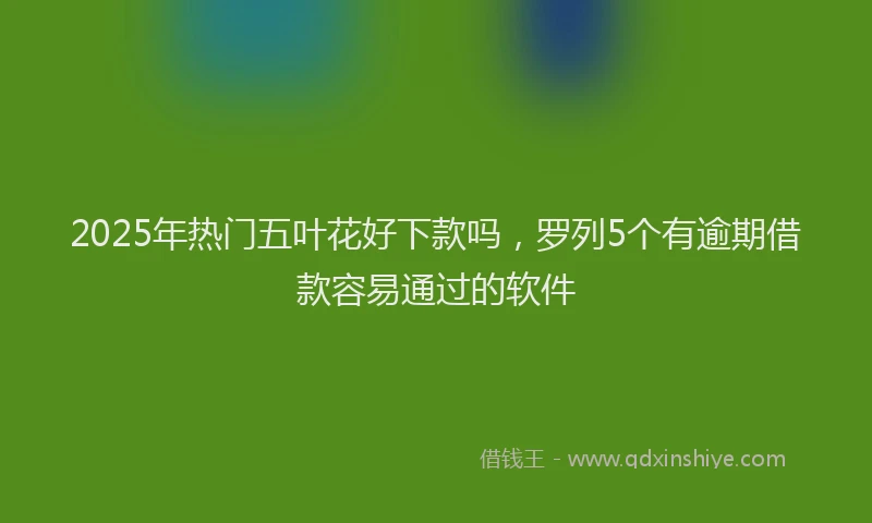 2025年热门五叶花好下款吗，罗列5个有逾期借款容易通过的软件
