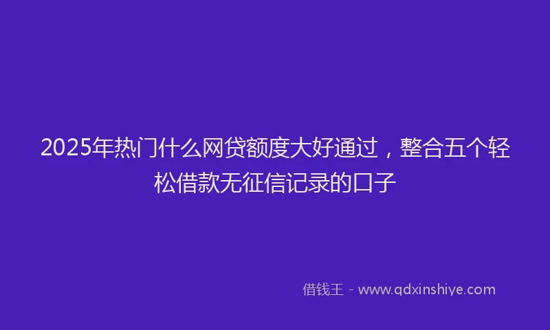 2025年热门什么网贷额度大好通过，整合五个轻松借款无征信记录的口子