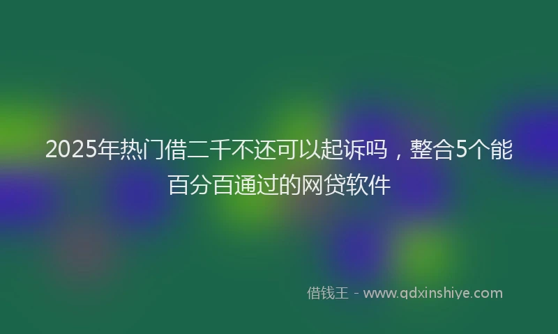 2025年热门借二千不还可以起诉吗，整合5个能百分百通过的网贷软件