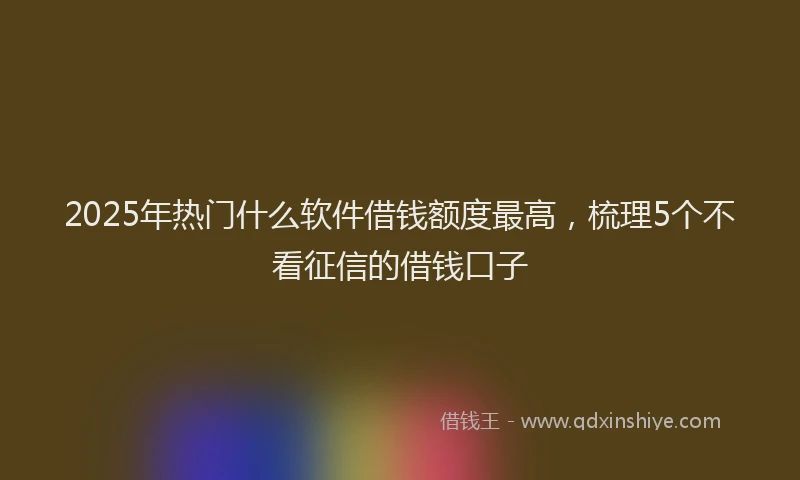 2025年热门什么软件借钱额度最高，梳理5个不看征信的借钱口子