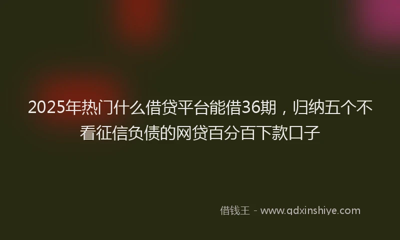 2025年热门什么借贷平台能借36期，归纳五个不看征信负债的网贷百分百下款口子
