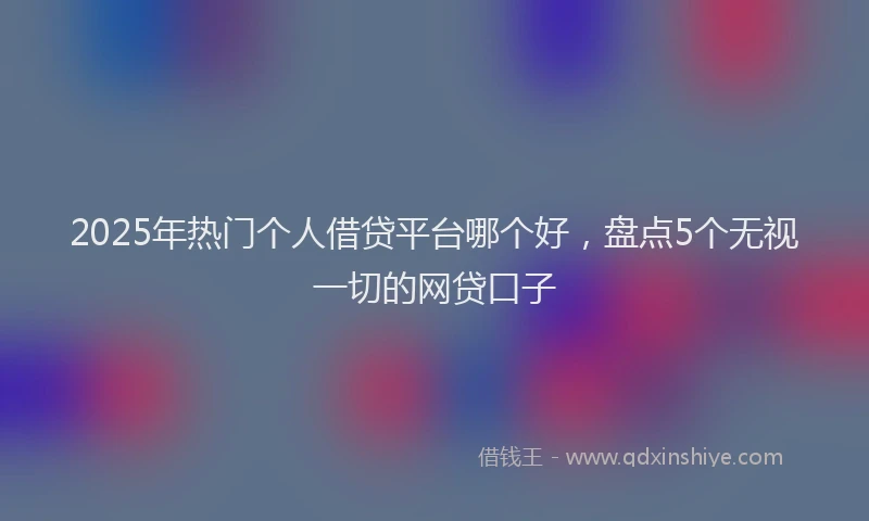 2025年热门个人借贷平台哪个好，盘点5个无视一切的网贷口子