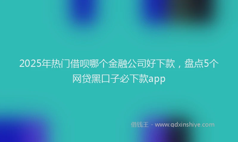 2025年热门借呗哪个金融公司好下款，盘点5个网贷黑口子必下款app