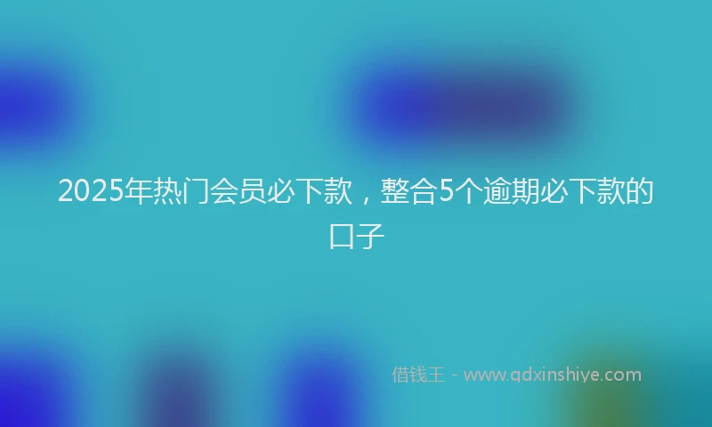 2025年热门会员必下款，整合5个逾期必下款的口子