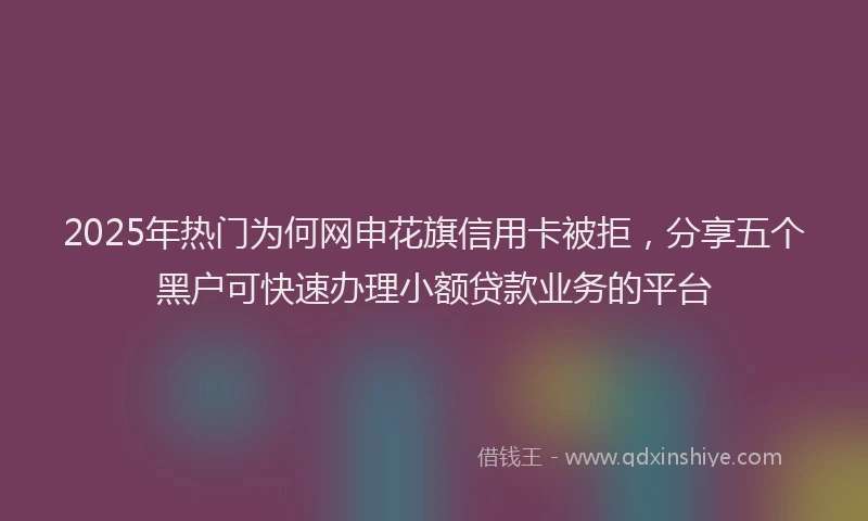 2025年热门为何网申花旗信用卡被拒，分享五个黑户可快速办理小额贷款业务的平台