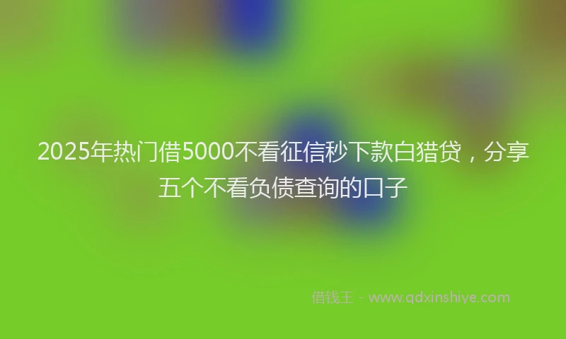 2025年热门借5000不看征信秒下款白猎贷，分享五个不看负债查询的口子
