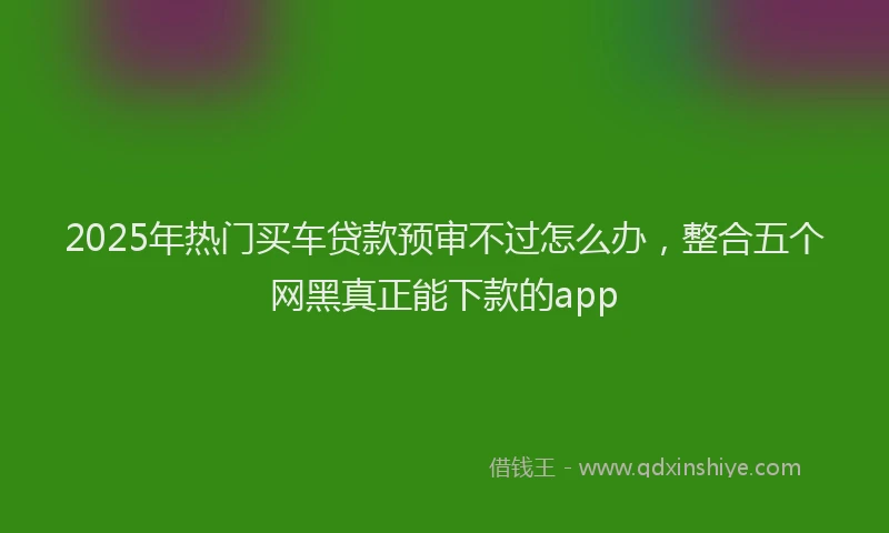 2025年热门买车贷款预审不过怎么办，整合五个网黑真正能下款的app