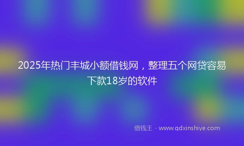 2025年热门丰城小额借钱网，整理五个网贷容易下款18岁的软件