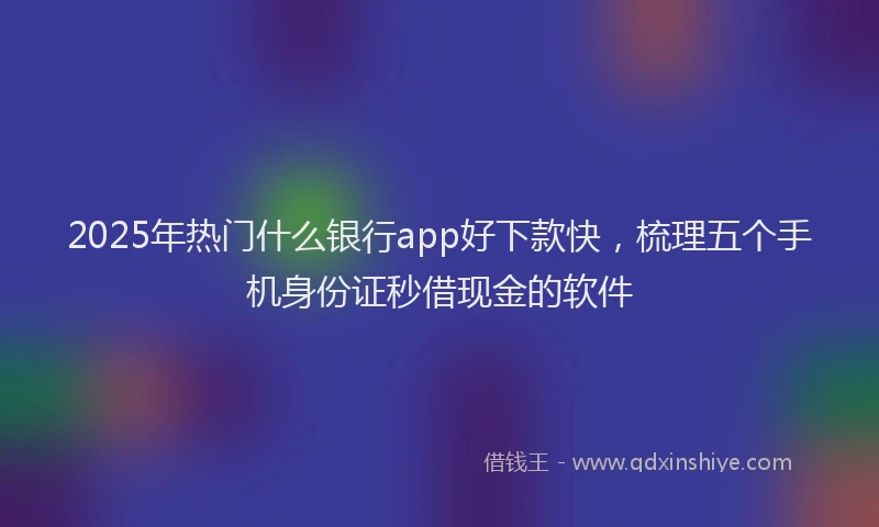 2025年热门什么银行app好下款快，梳理五个手机身份证秒借现金的软件