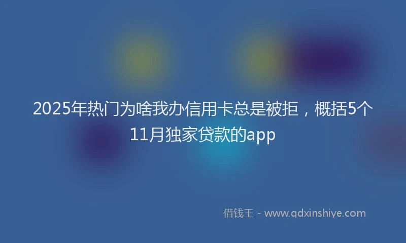 2025年热门为啥我办信用卡总是被拒，概括5个11月独家贷款的app