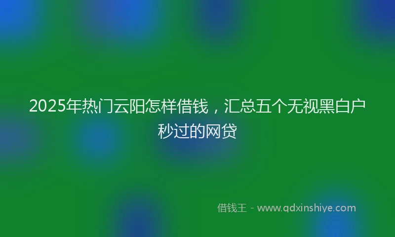 2025年热门云阳怎样借钱，汇总五个无视黑白户秒过的网贷