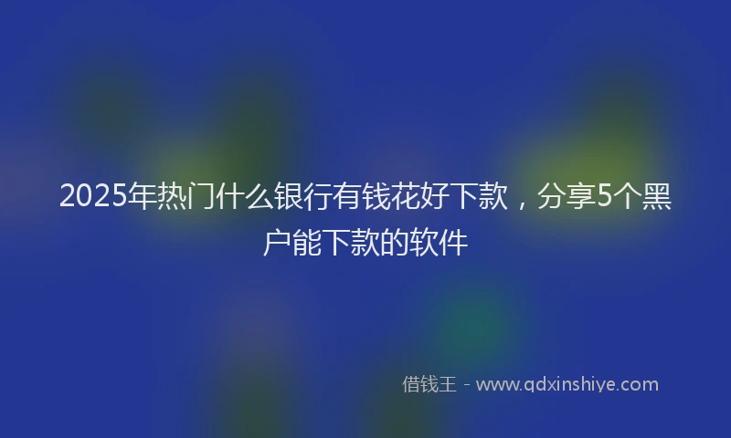 2025年热门什么银行有钱花好下款，分享5个黑户能下款的软件