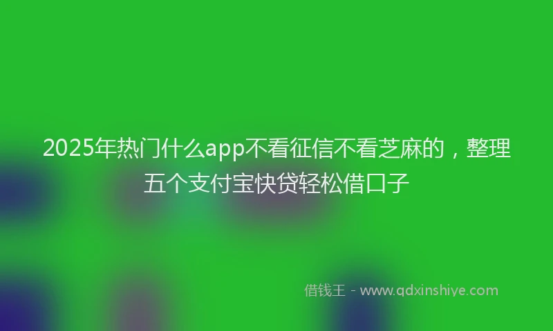 2025年热门什么app不看征信不看芝麻的，整理五个支付宝快贷轻松借口子