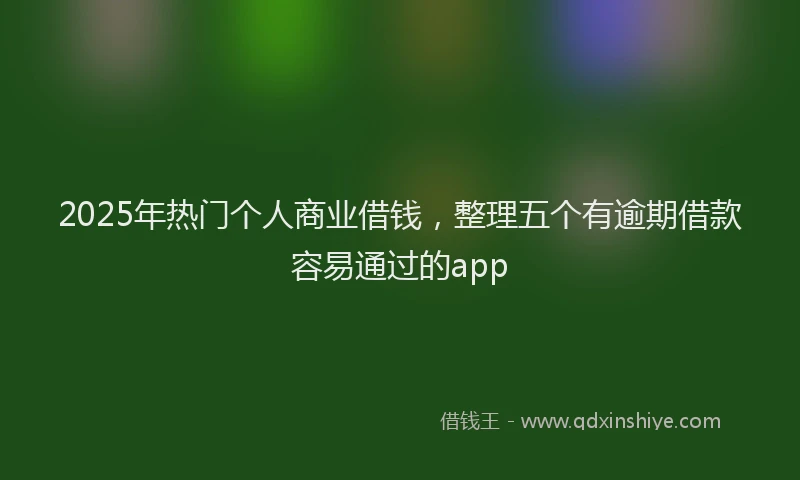 2025年热门个人商业借钱，整理五个有逾期借款容易通过的app