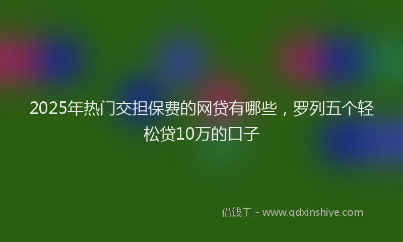2025年热门交担保费的网贷有哪些，罗列五个轻松贷10万的口子