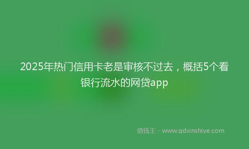 2025年热门信用卡老是审核不过去，概括5个看银行流水的网贷app