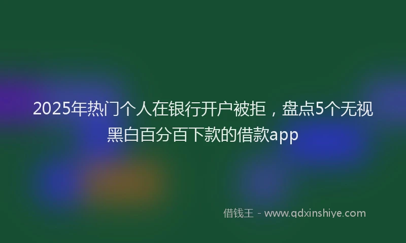 2025年热门个人在银行开户被拒，盘点5个无视黑白百分百下款的借款app