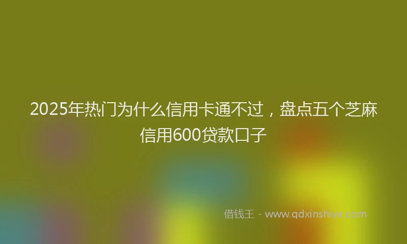 2025年热门为什么信用卡通不过，盘点五个芝麻信用600贷款口子