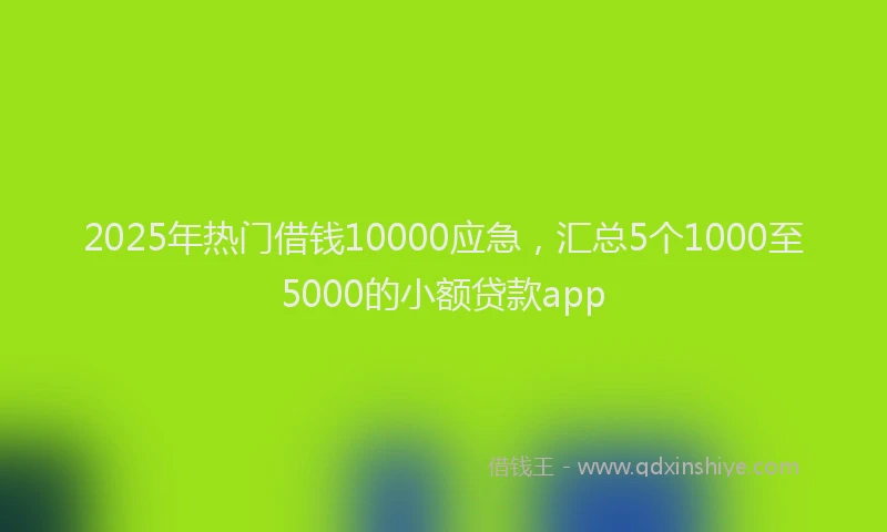 2025年热门借钱10000应急，汇总5个1000至5000的小额贷款app