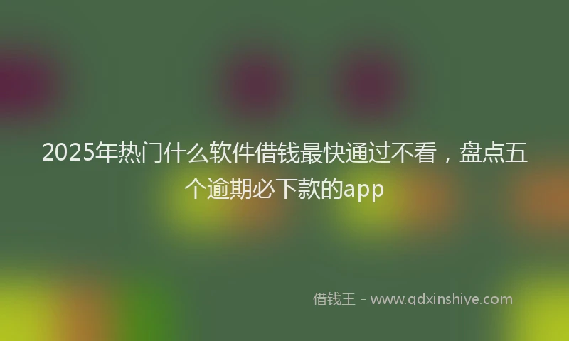 2025年热门什么软件借钱最快通过不看，盘点五个逾期必下款的app