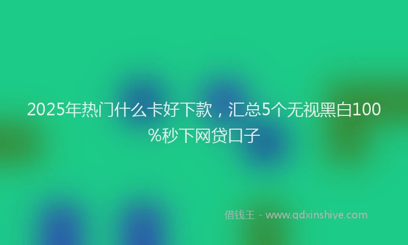 2025年热门什么卡好下款，汇总5个无视黑白100%秒下网贷口子