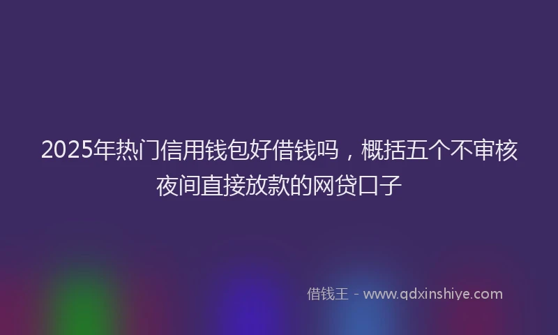 2025年热门信用钱包好借钱吗，概括五个不审核夜间直接放款的网贷口子