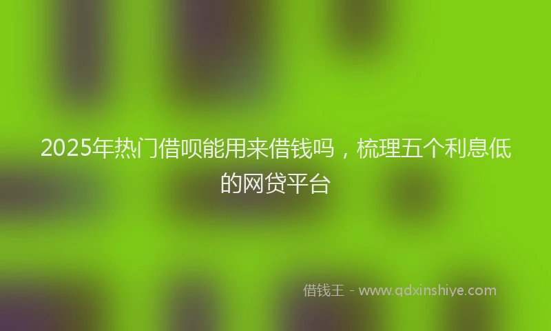 2025年热门借呗能用来借钱吗，梳理五个利息低的网贷平台