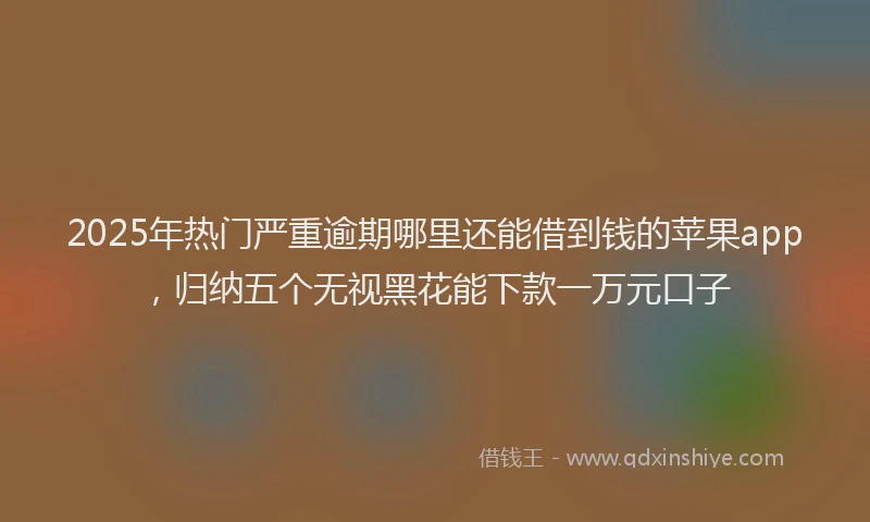 2025年热门严重逾期哪里还能借到钱的苹果app，归纳五个无视黑花能下款一万元口子