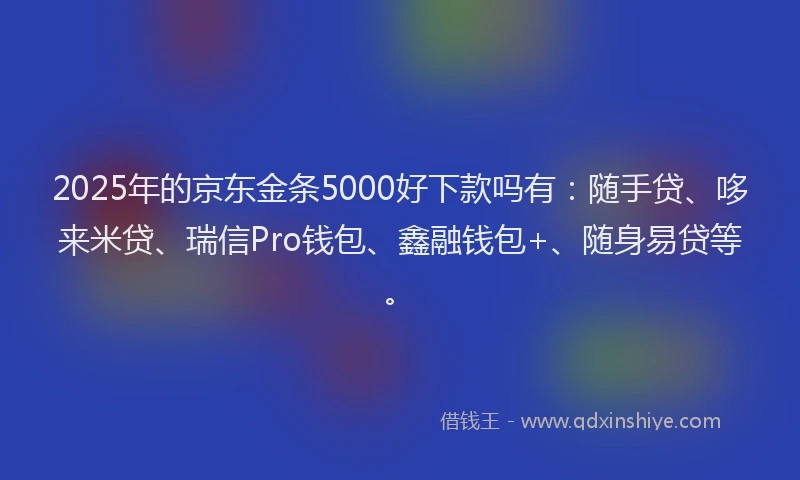2025年的京东金条5000好下款吗有：随手贷、哆来米贷、瑞信Pro钱包、鑫融钱包+、随身易贷等。