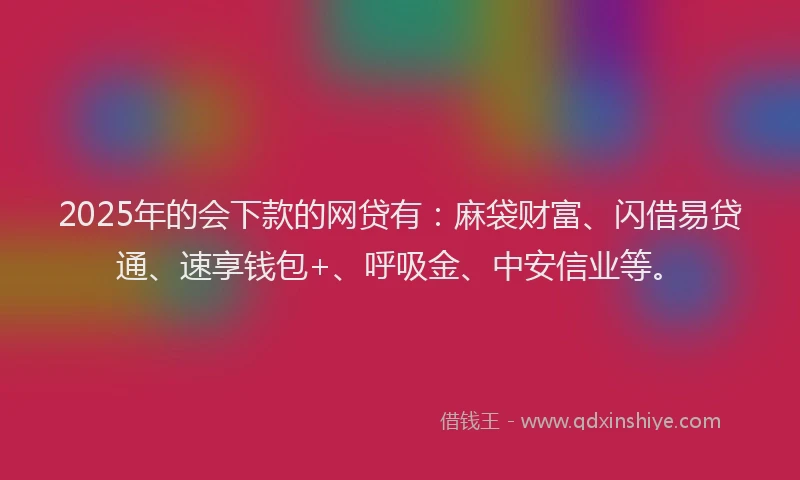 2025年的会下款的网贷有：麻袋财富、闪借易贷通、速享钱包+、呼吸金、中安信业等。
