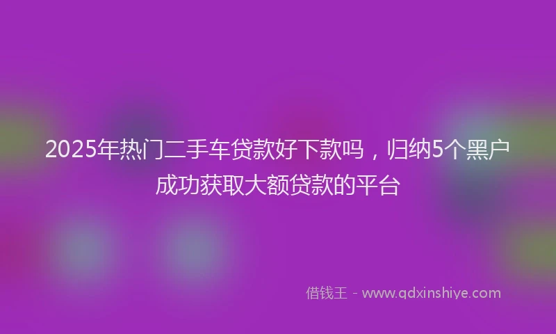 2025年热门二手车贷款好下款吗，归纳5个黑户成功获取大额贷款的平台